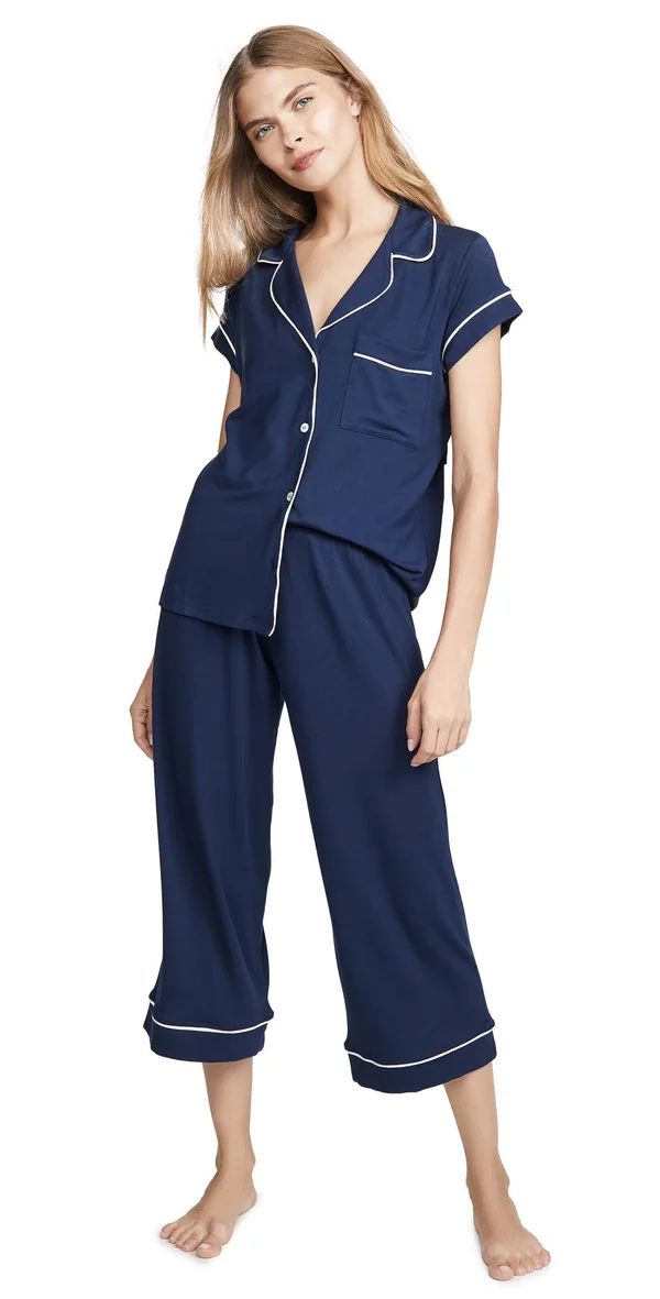 Eberjey Gisele Short Sleeve Crop PJ Set