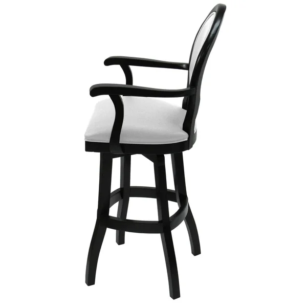 Tobias Designs 30x22 Swivel Solid Wood Bar Stool in Black Leatherette