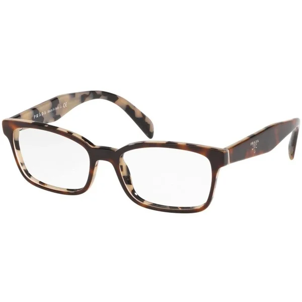 Prada PR 18TV TH81O1 53 Eyeglasses - Top Dark Havana/Black Havana