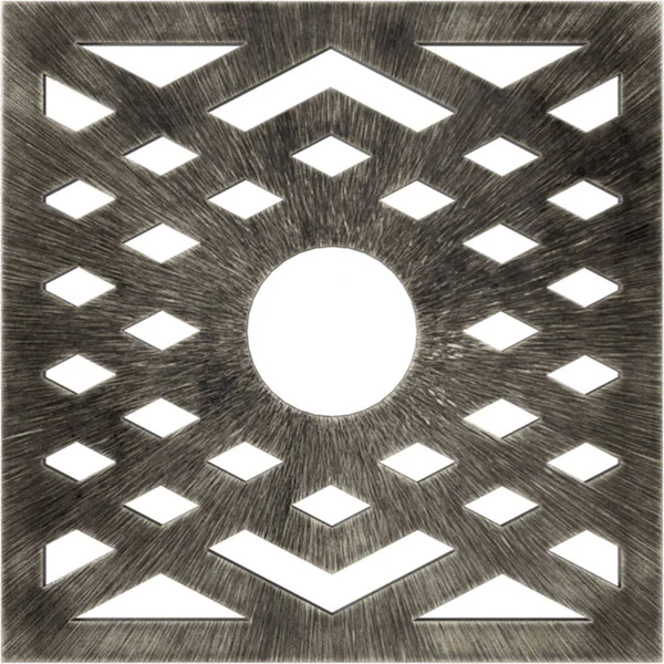Ekena Millwork CMPP32CHAWS 32x22OD x 8 1/4x22ID x 1x22P Chevron Architectural Grade PVC Pierced Ceiling Medallion, Antiqued Warm