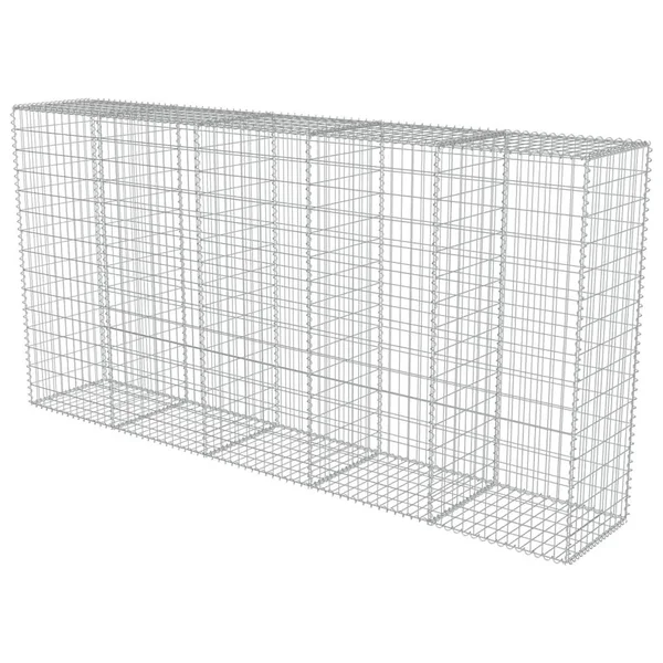 vidaXL Gabion Wall with Covers Galvanized Steel - 118x22x19.7x22x59x22