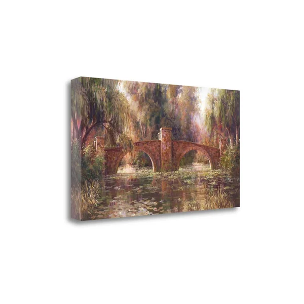 Tangletown Fine Art Willow Bridge by Art Fronckowiak, Fine Art Giclee Print on Wrap Canvas, 28x16x22