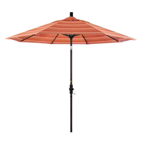 California Umbrella 9& Aluminum Market Umbrella Collar Tilt - Bronze/Sunbrella/Dolce Mango