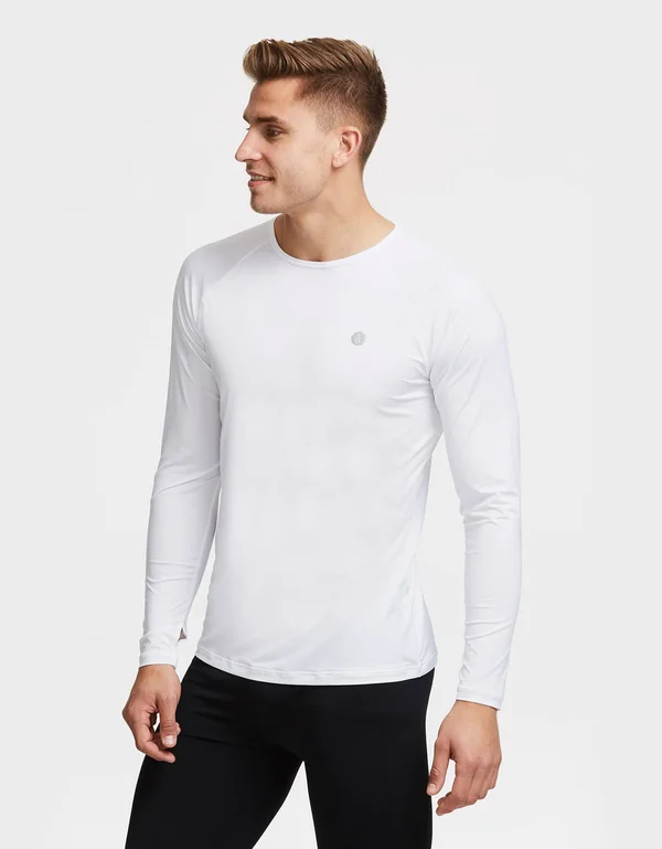 UPF 50+ Long Sleeve Sun Protective Base Layer for Men, Sun Safe Tops Navy