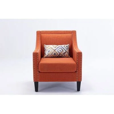 Filio 26.8x22 Wide Linen Armchair Red Barrel Studio Fabric: Orange Linen