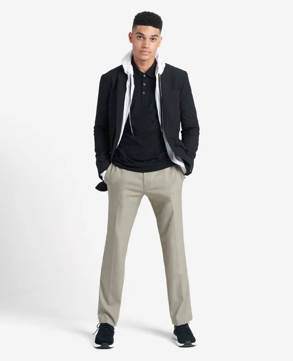 Kenneth Cole Premium Stretch Twill Slim Fit Flex Waistband Flat - Shoe Front Dress Pant