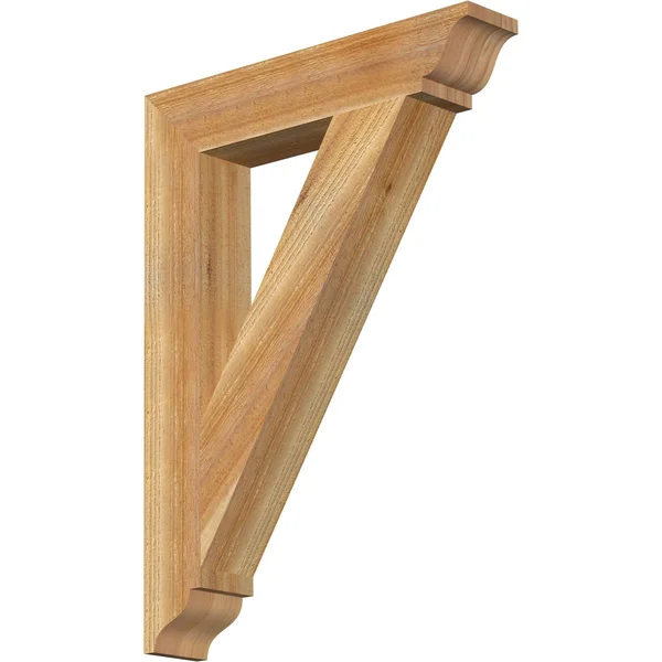 Ekena Millwork BKT04X22X30TRA01RWR Traditional Rough Sawn BRACKET, 4x22 Width x 22x22 Depth x 30x22 Height, Western Red Cedar