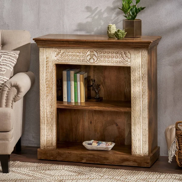 Christopher Knight Home Molena Book Shelf, Walnut + White Distressed