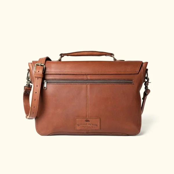 Denver Leather Laptop Messenger Bag, Autumn Brown