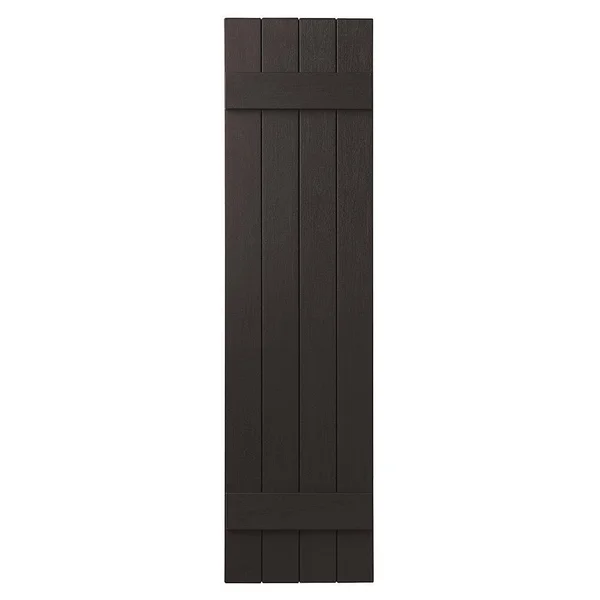 4 Closed Board and Batten Shutter Ply Gem Size: 47x22 H x 15x22 W - Color: Brown
