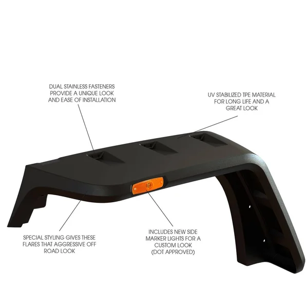 Rugged Ridge 11640.09 Hurricane Fender Flare Kit Jeep Wrangler JK