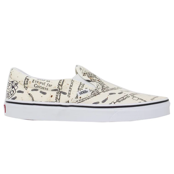 Vans x Harry Potter Marauders Map Classic Slip-On Shoes - White Combo - 4.5