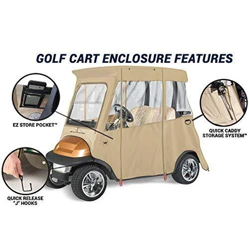 Greenline Club Car Precedent 2 Passenger Drivable Golf Cart Enclosure - Jet Black