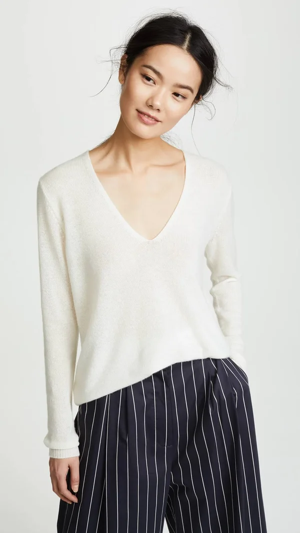Theory Adrianna Cashmere Sweater Ivory P