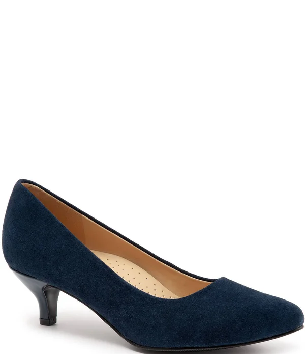 Trotters Kiera Pumps - Women's, Navy Suede, Size: 8
