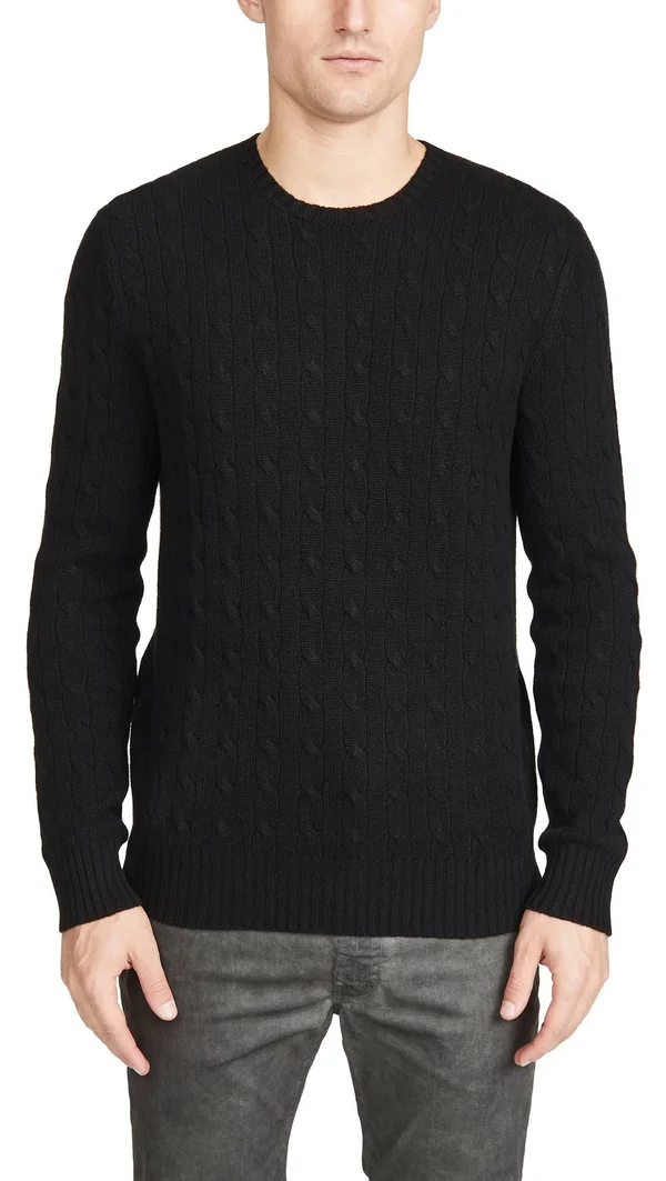 Polo Ralph Lauren Cable-Knit Cashmere Sweater: Men's - Polo Black, M