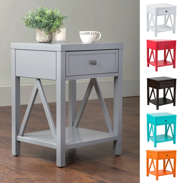 The Gray Barn Latigo Acacia Wood End Table, Turquoise