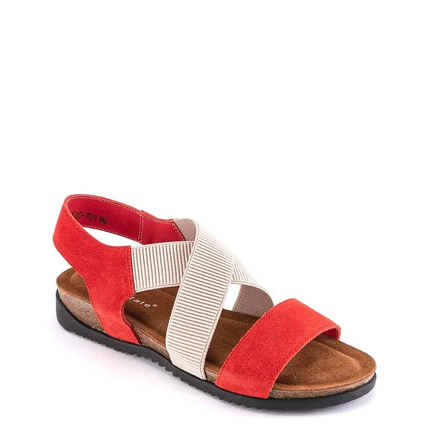 Women's David Tate Clay Sandal - Red/Cream - Size 6.5