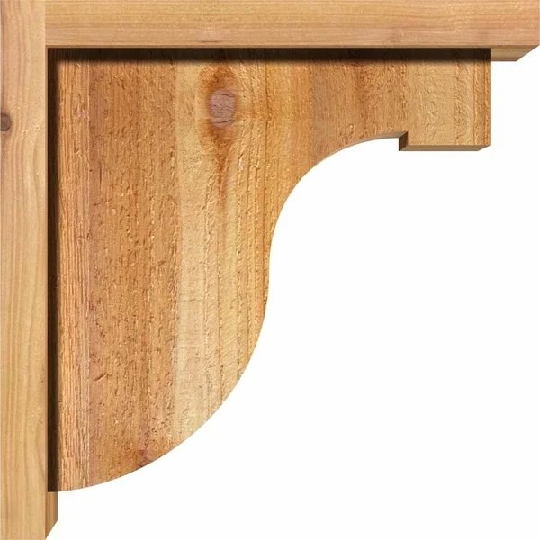 Ekena Millwork COR08X12X12DEL01RWR 8x22W x 12x22D x 12x22H Del Monte Rough Sawn Corbel w/Backplate - Western Red Cedar
