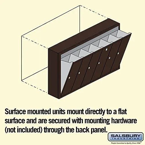 Salsbury Industries 3506ZSP Vertical Mailbox, Surface, 6 Doors, Bronze