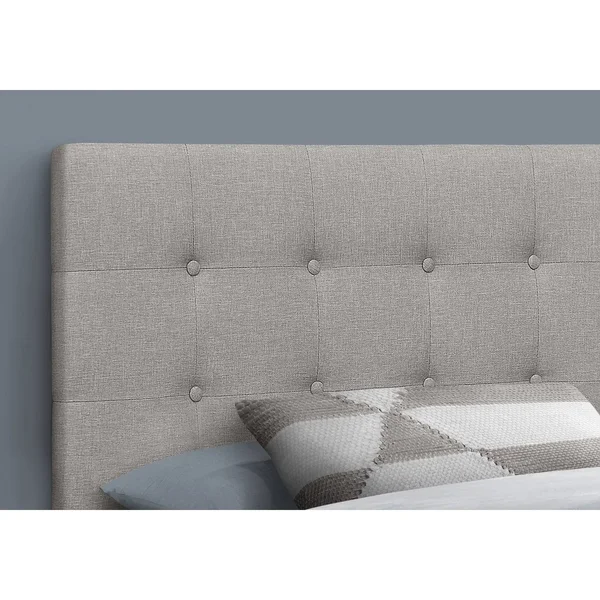 Monarch Specialties Beige Linen Twin Headboard