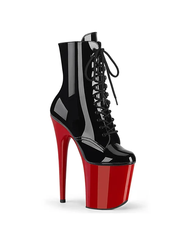 Pleaser - Womens FLAMINGO-1020 Platforms Blk Pat/Royal Blue, Size-5