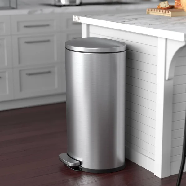 iTouchless SoftStep 8 Gallon Kitchen Step Trash Can with Odor Filter & Removable Inner Bucket - Stainless Steel, 30 LITER Sem