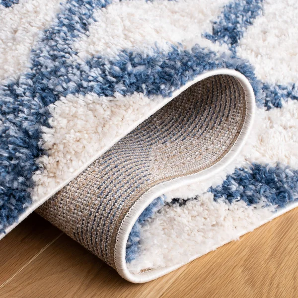 Safavieh Berber Shag Rug Collection BER214A - Cream, Grey - 8& x 8& Square