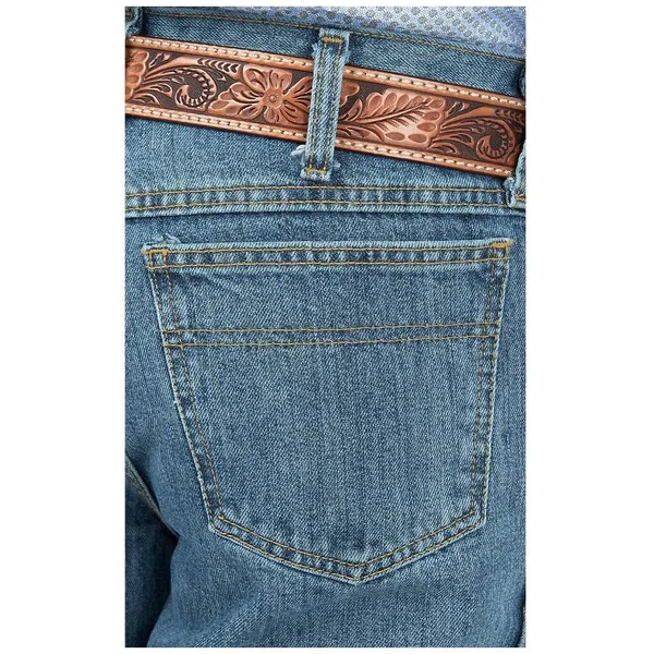 Cinch Apparel Mens Bronze Label Slim Fit Medium Stonewash Jeans - Men's, Gray