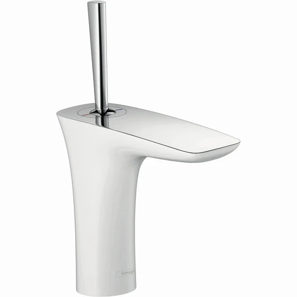 Hansgrohe Puravida Single Hole Bathroom Faucet - White - Chrome 15074401