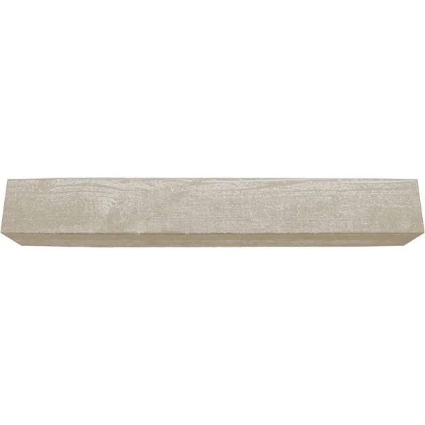 Ekena Millwork MANURS08X12X36WH 8x22H x 12x22D x 36x22W Rough Sawn Faux Wood Fireplace Mantel, White Washed