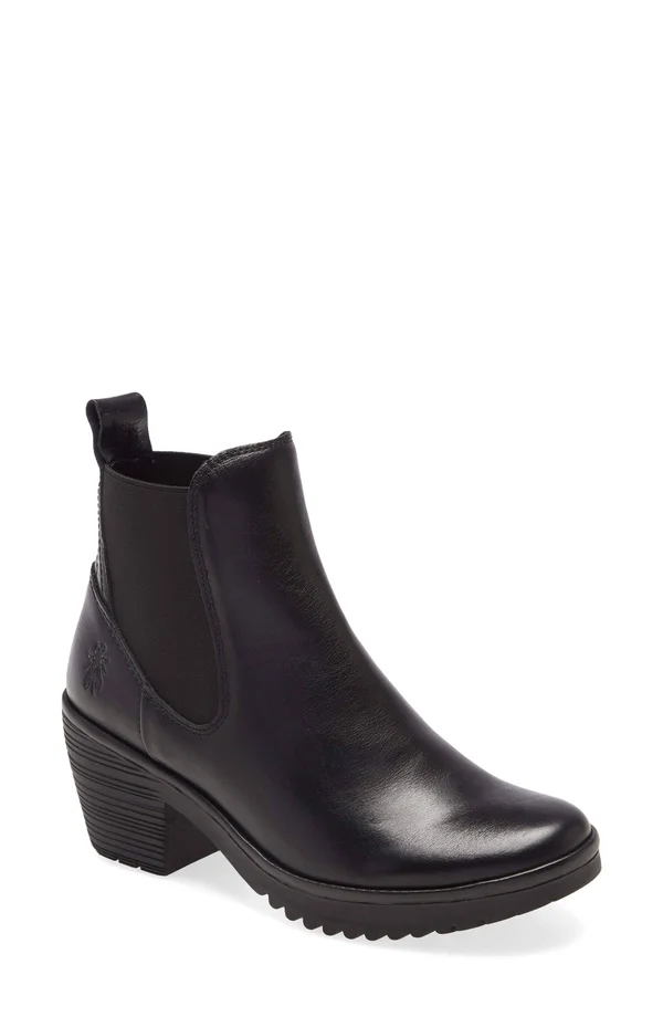 Fly London Wasp Leather Bootie, 37, Black