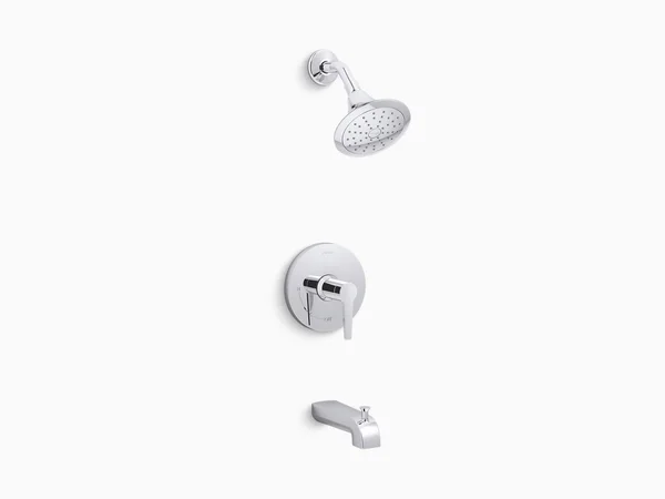Kohler K-TS97074-4-CP Pitch Tub and Shower Faucet Polished Chrome