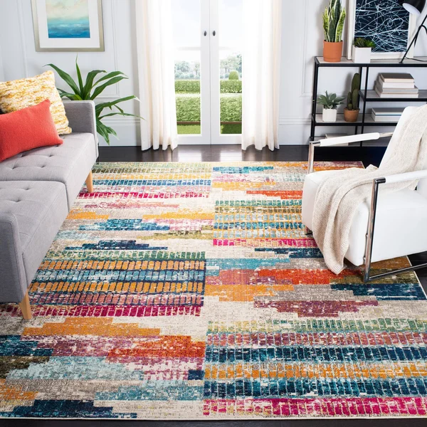Safavieh Madison 400 Rug Collection MAD417C - Ivory, Multi - 8& x 10&