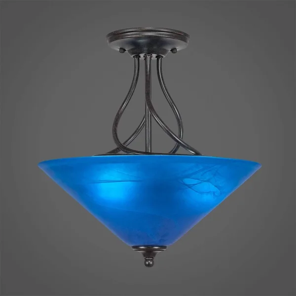 Toltec Lighting 909-DG-718 Capri - Three Light Semi-Flush Mount Dark