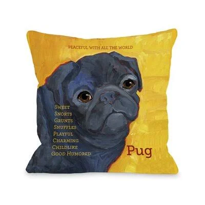 Kaelan Pug Pillow Winston Porter Size: 18x22 H x 18x22 W