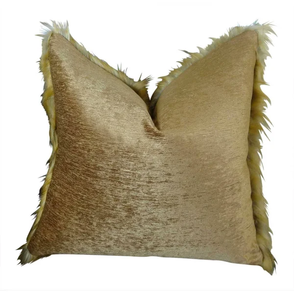 Golden Wolf Handmade Throw Pillow