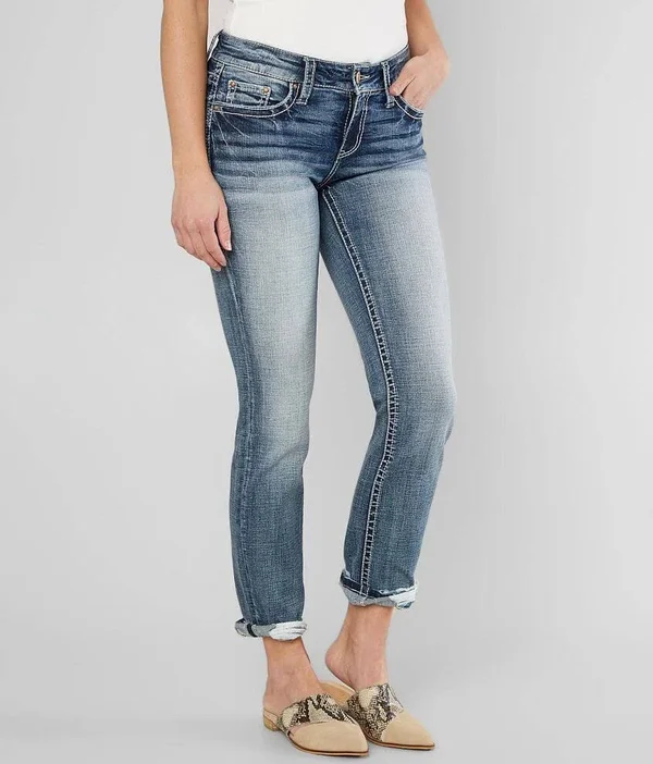 Women's Virgo Straight Stretch Cuffed Jean in Blue by Daytrip., Women&