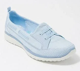 Skechers Microburst Washable Bungee Slip-On Shoes -Topnotch, Size 5 Medium, Blue