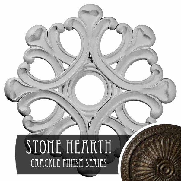 20 7/8x22OD x 3 5/8x22ID x 1x22P Angel Ceiling Medallion (Fits Canopies Up to 4 3/8x22), Hand-Painted Stone Hearth Crackle