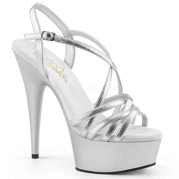 Pleaser DELIGHT-613 - 6x22 Criss-Cross Strap Sandal - Red 13