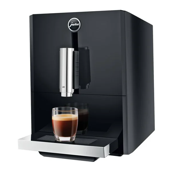 Jura A1 Ultra Compact Coffee Center 15148 with Pep, Piano Black, Includes Glass Milk Container and Bean Canister Bundle (3 items