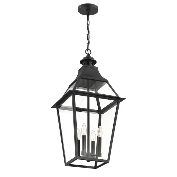 Savoy House 5-723-153 Jackson Black with Gold Highlighted 4 Light Outdoor Pendant