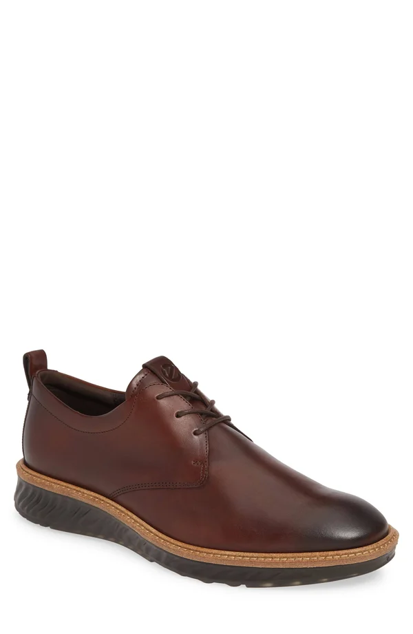 Ecco Men's St.1 Hybrid Plain Toe Oxford Cognac 40