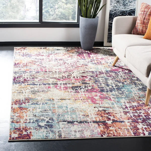 Safavieh Madison MAD458C 5&3x22 x 7&6x22 Red - Light Blue Area Rug