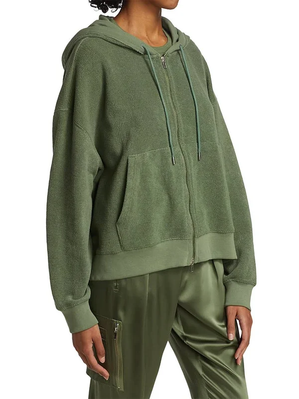 ATM Anthony Thomas Melillo Women's REVERSE French Terry Zip Hoodie Agave, Xs