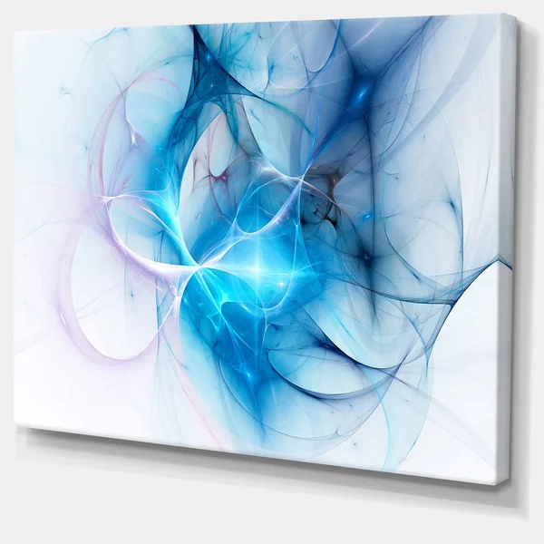 Designart &Blue Nebula Star& Abstract Digital Art Canvas Print - 40 in. Wide x 30 in. High