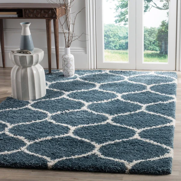 Safavieh Hudson Shag SGH280L Slate Blue/Ivory 3& x 5& Area Rug