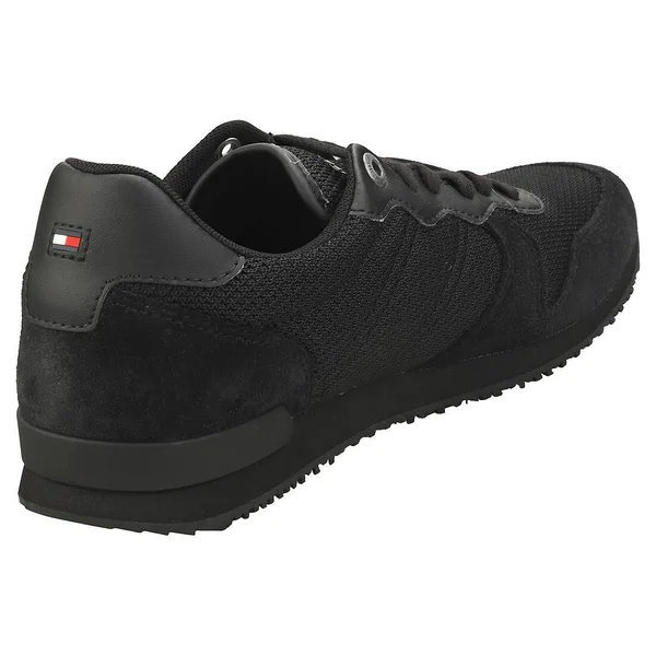 Tommy Hilfiger Iconic Material Mix Black White Red Mens Trainers - 8 UK