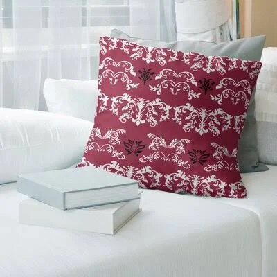 Arizona Football Baroque Square Pillow Cover East Urban Home Color: Burgundy/White/Black, Size: 16x22 x 16